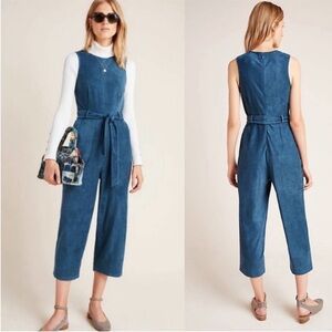 By Anthropologie Faux Suede Wide Leg Jumpsuit
